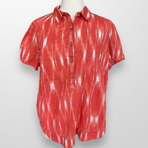 Talbots Woman Size X Shirt Top Blouse Short Sleeve Button‎ Lightweight Casual